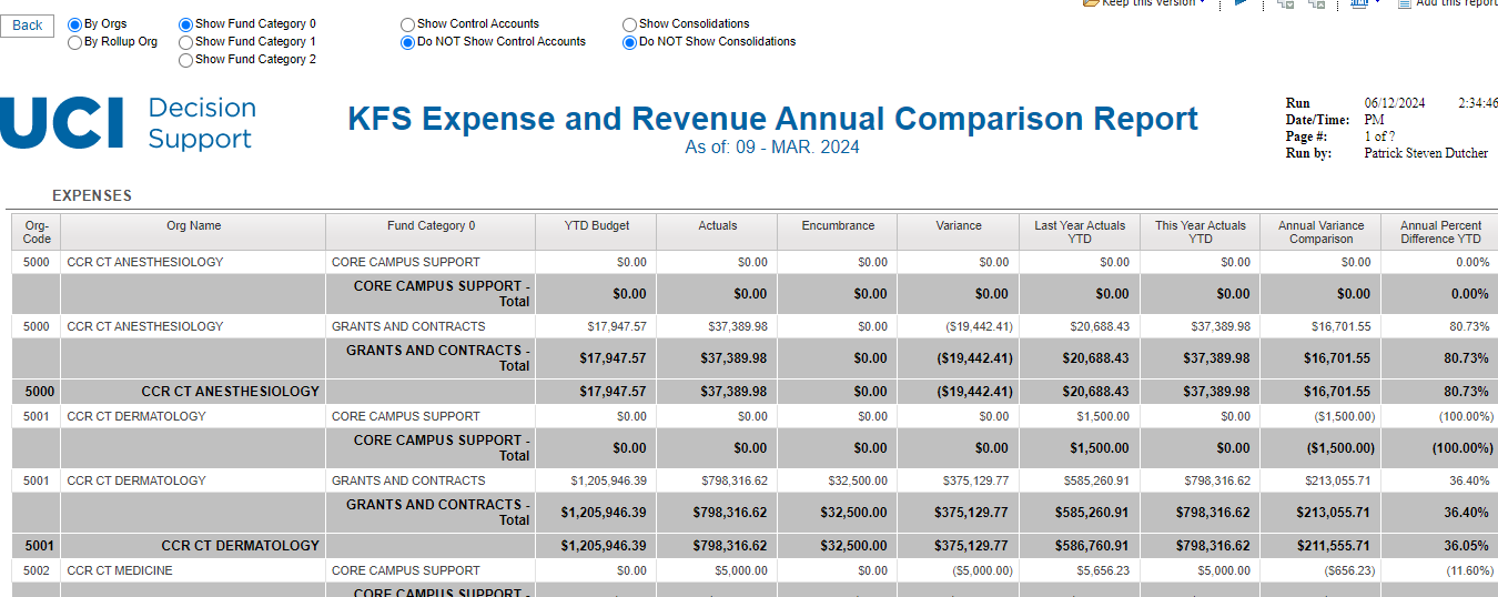 screenshot of report sample